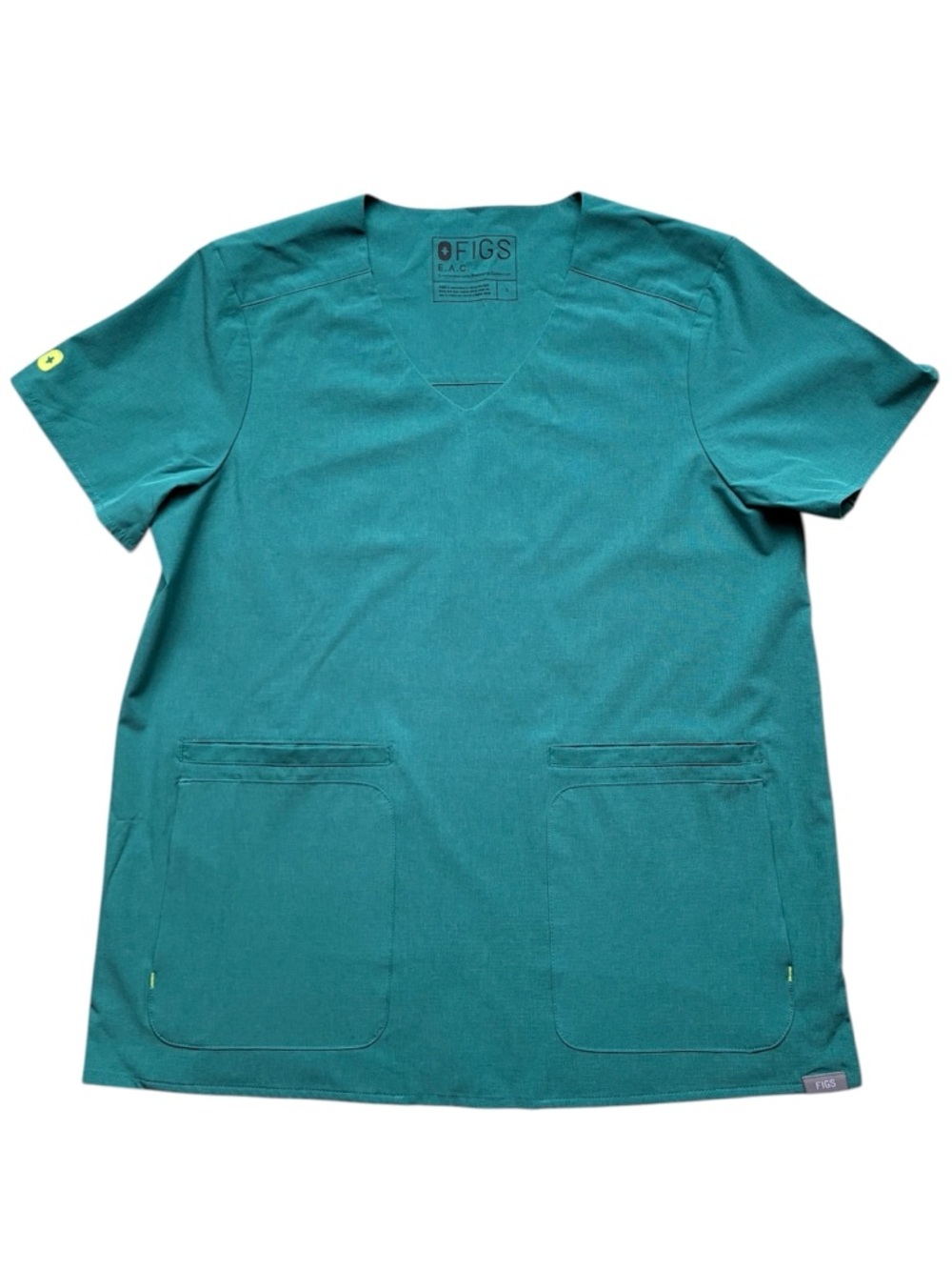FIGS Women's Teal V-Neck Scrub Top Size Small